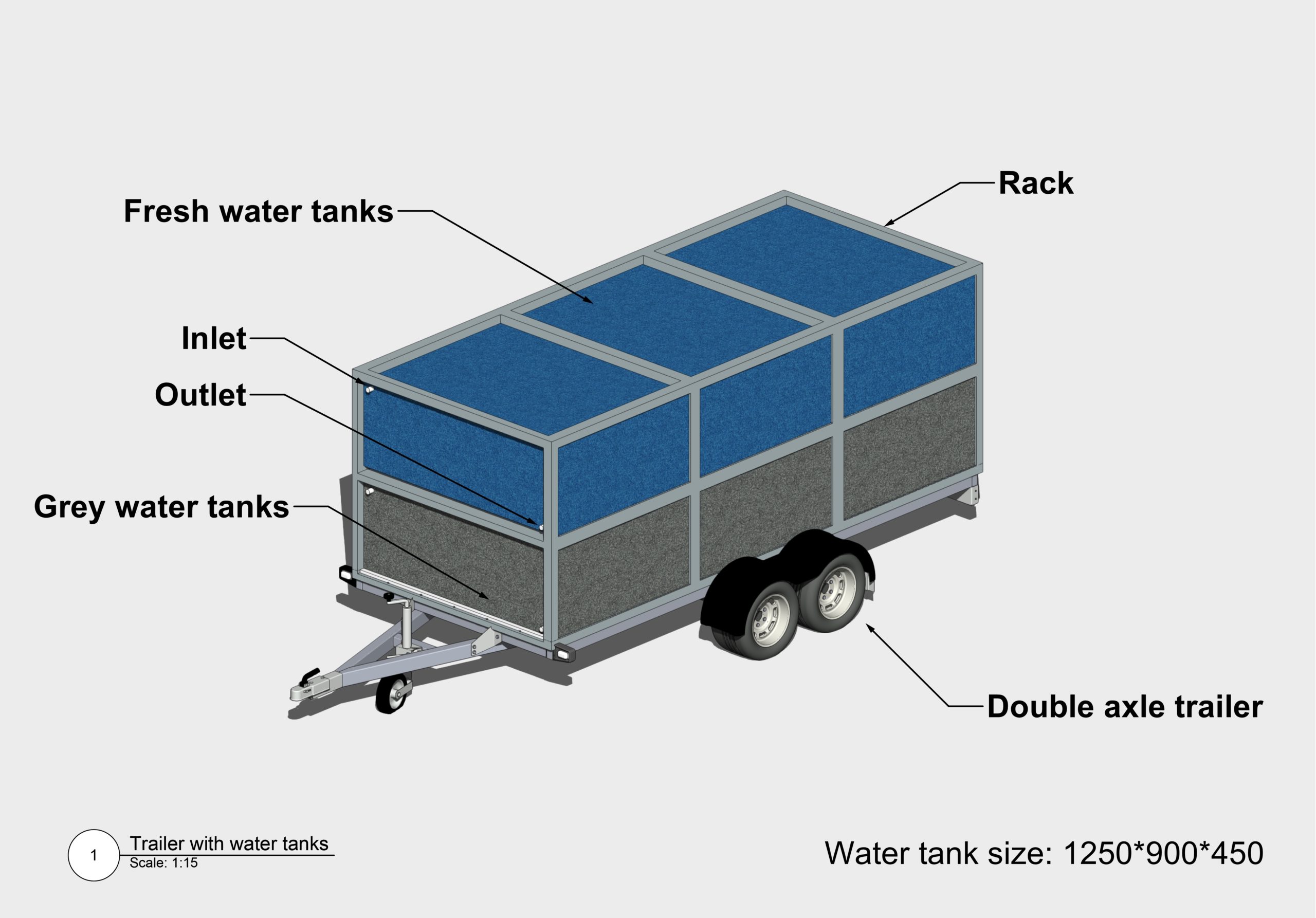 Water tanks trailer 3D